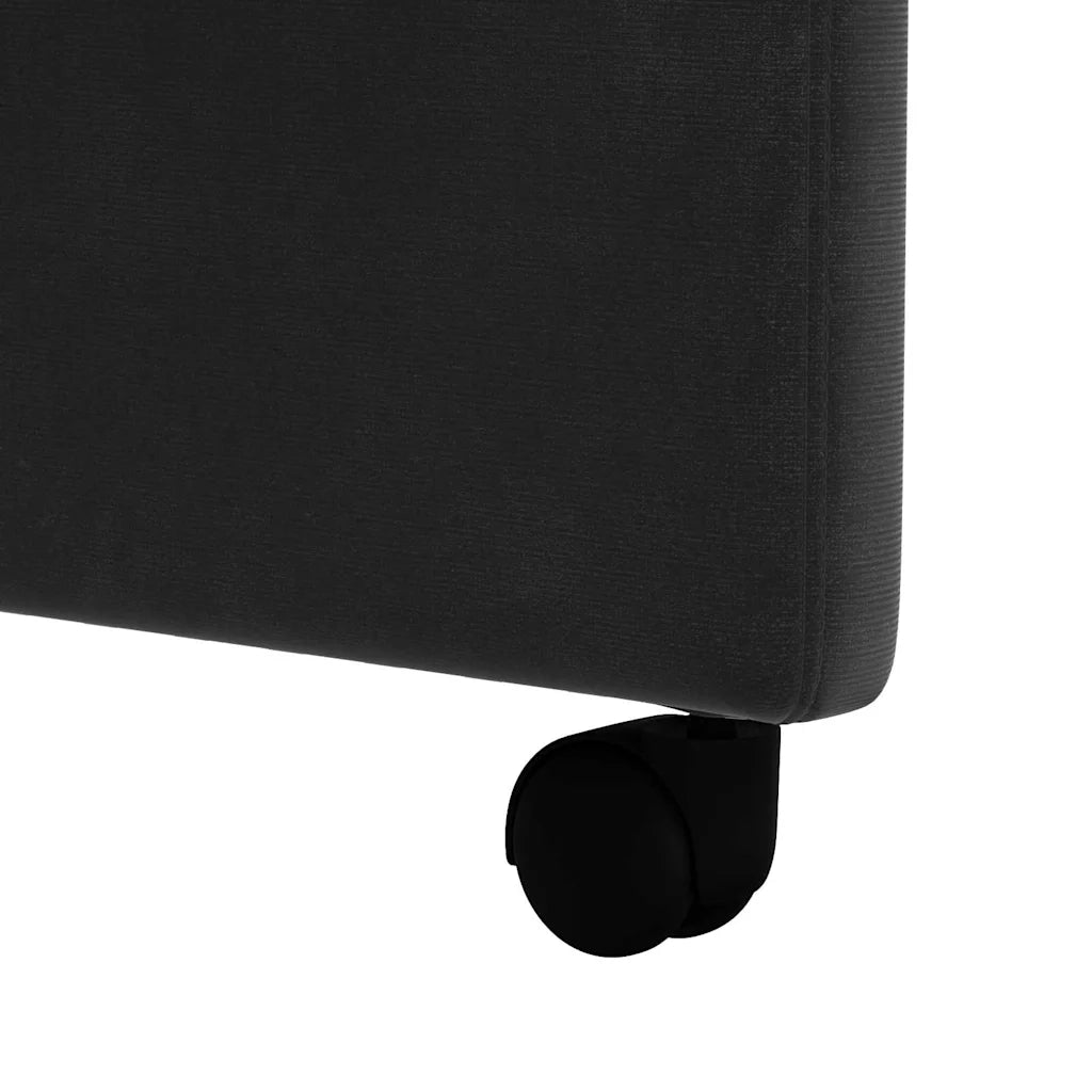 Sedie da Pranzo con Ruote 2 pcs Nero 58 x 65 x 98 cm Velluto