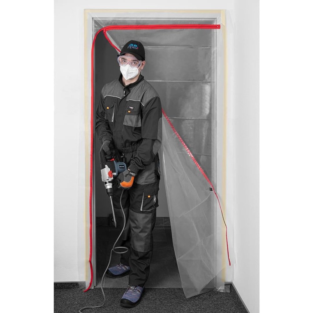 Topex 49-800 tenda protettiva pa parapolvere, chiusura a l