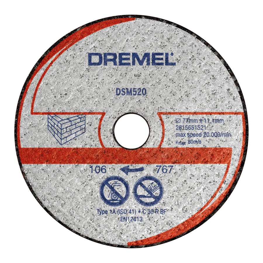 Dremel DSM520 Disco da Taglio Muratura Pietra Cartongesso per Sega DSM20