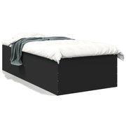 Letto singolo | Letto per adulti | Giroletto Nero 90x190 cm in Legno Multistrato