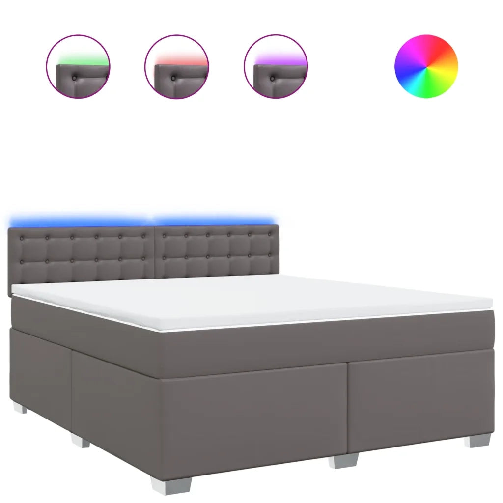 vidaXL Giroletto a Molle con Materasso Grgio 180x200 cm in Similpelle