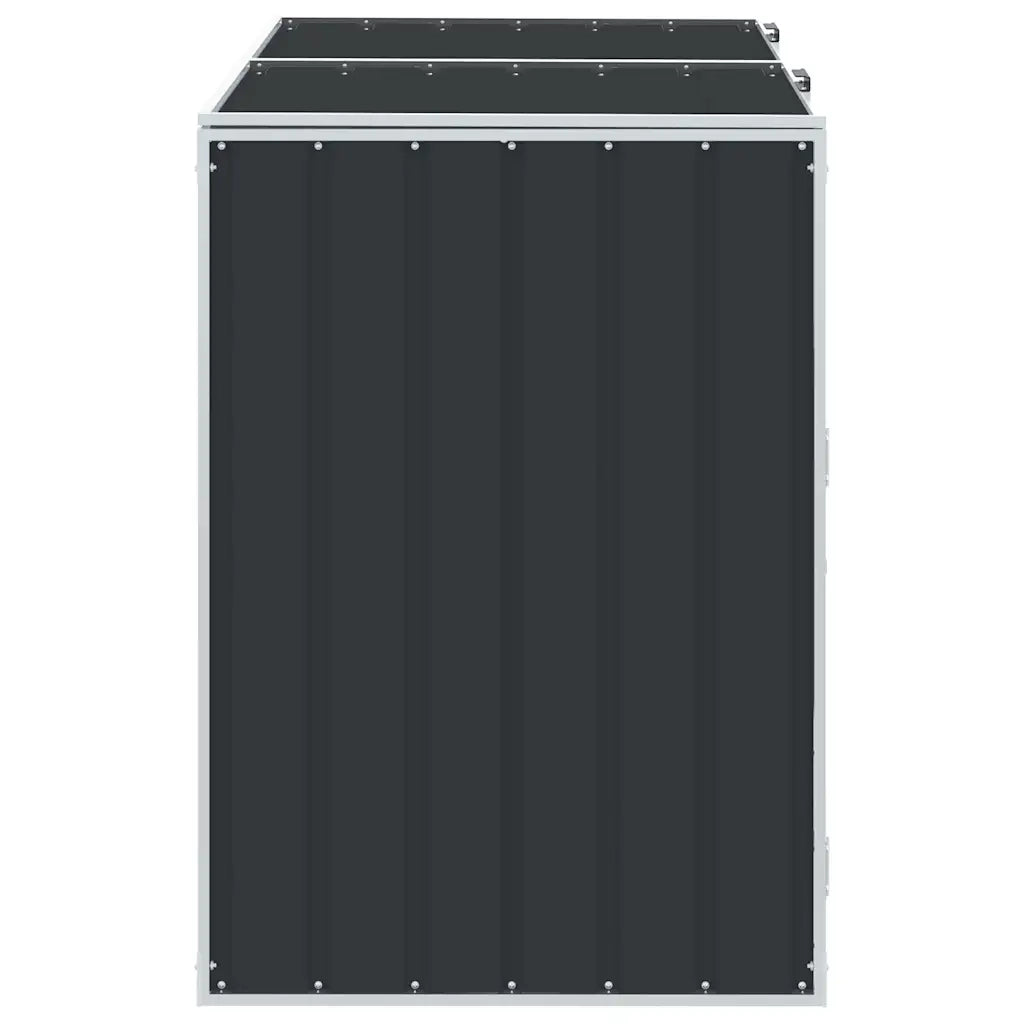 Copribidone Ruote per 2 Bidoni Antracite 144x81x113 cm Acciaio 4006177