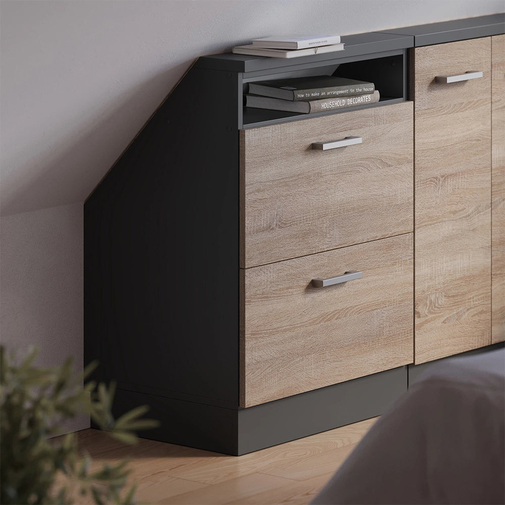 Mobile sottotetto Rion Sonoma/Antracite con 2 cassetti Vicco