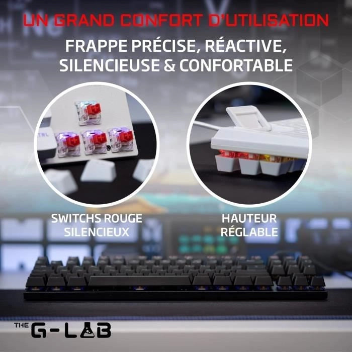 Tastiera giocatore - The G -lab - keyz -mercury -w/fr - meccanica - tkl - bianco