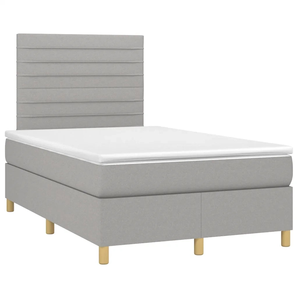 Giroletto a Molle con Materasso Grigio Chiaro 120x190cm Tessutocod mxl 115729