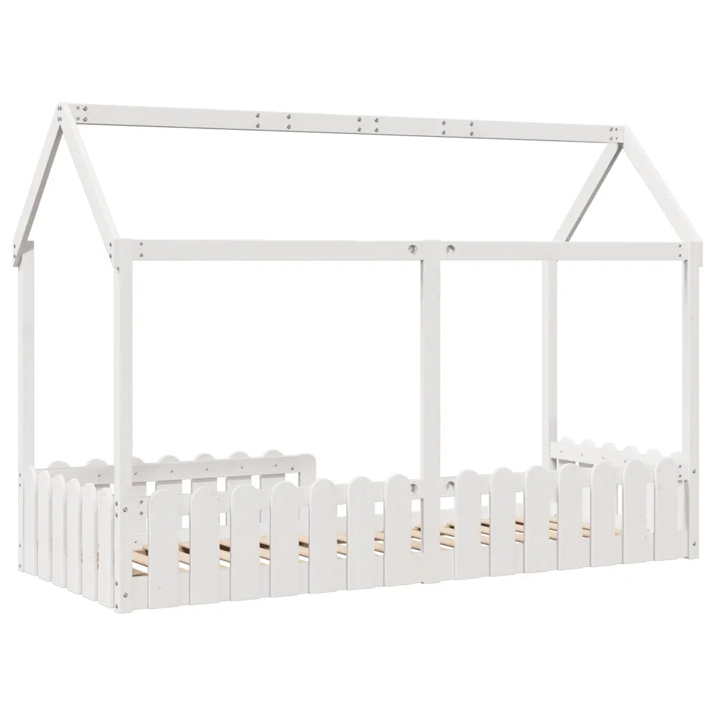 Giroletto Casetta Bambini-Struttura Letto Bambini Bianco 80x200 cm Legno Massello Pino 765650