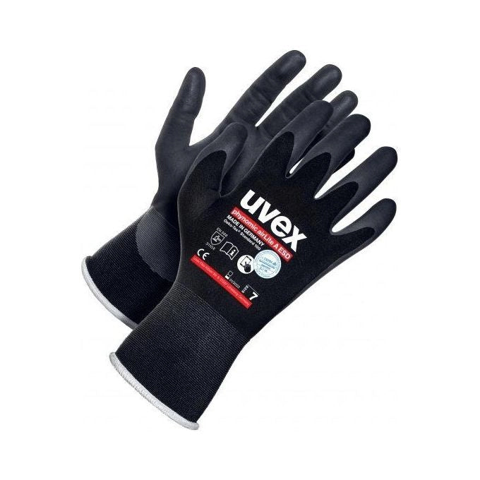 Uvex 6003810 Phynomic airLite A ESD Guanti da Montaggio Antitaglio Livello A EN 388:2016 Taglia 10 colore Nero