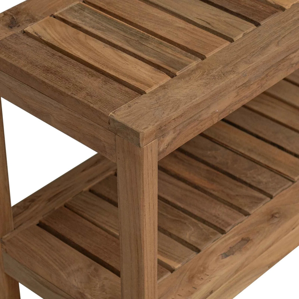 Tavolino da Bagno Naturale 60 x 30 x 45 cm Legno di teak solido 42024271