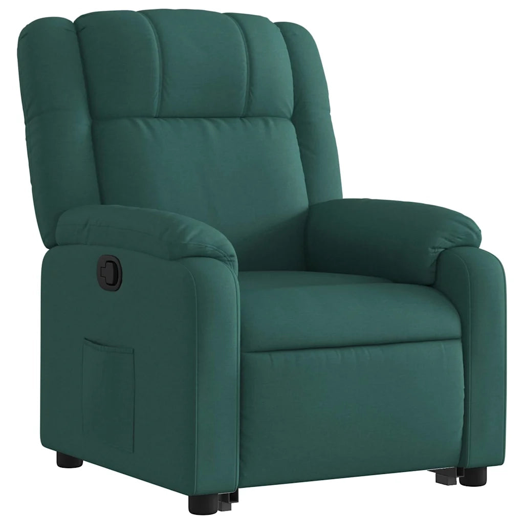 Poltrona Alzapersona Reclinabile Verde Scuro in Tessuto 3205208