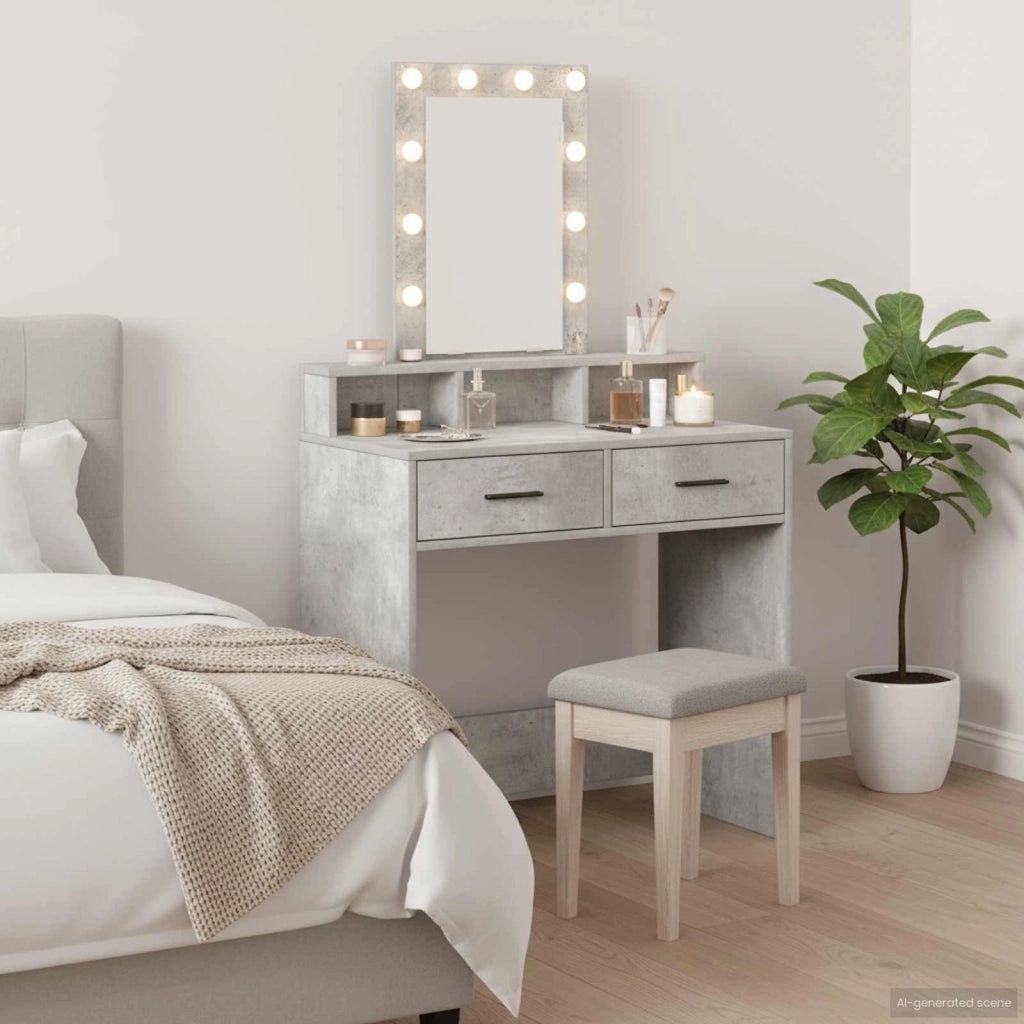 Tavolo da Trucco Grigio 79 x 41 x 140 cm Legno ingegnerizzato 865166