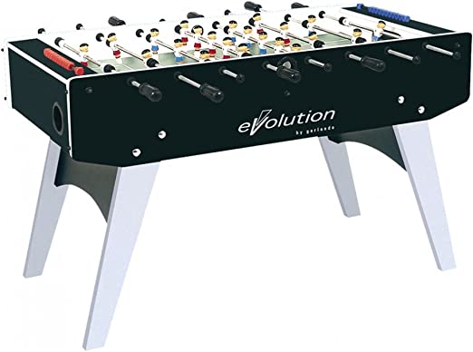 Garlando Calcio Balilla F-20 Evolution con Aste Uscenti Gambe Pieghevoli Nero/Argento