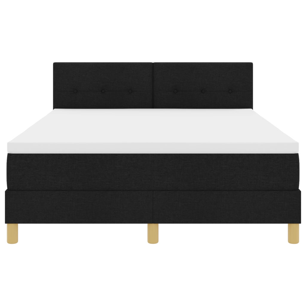 Letto con Box Spring e Materasso Nero 140x200 cm Tessuto