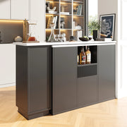 Banco bar girevole 210x30x100.9 cm con design rotante; MDF; nero