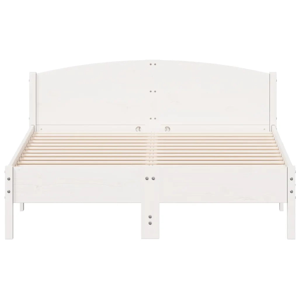 Letto senza Materasso Bianco 120x200 cm Legno Massello di Pino 842599