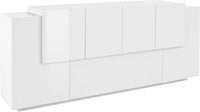 Credenza 7 Ante 200x45x86 cm New Coro Bianco opaco/Bianco Lucido
