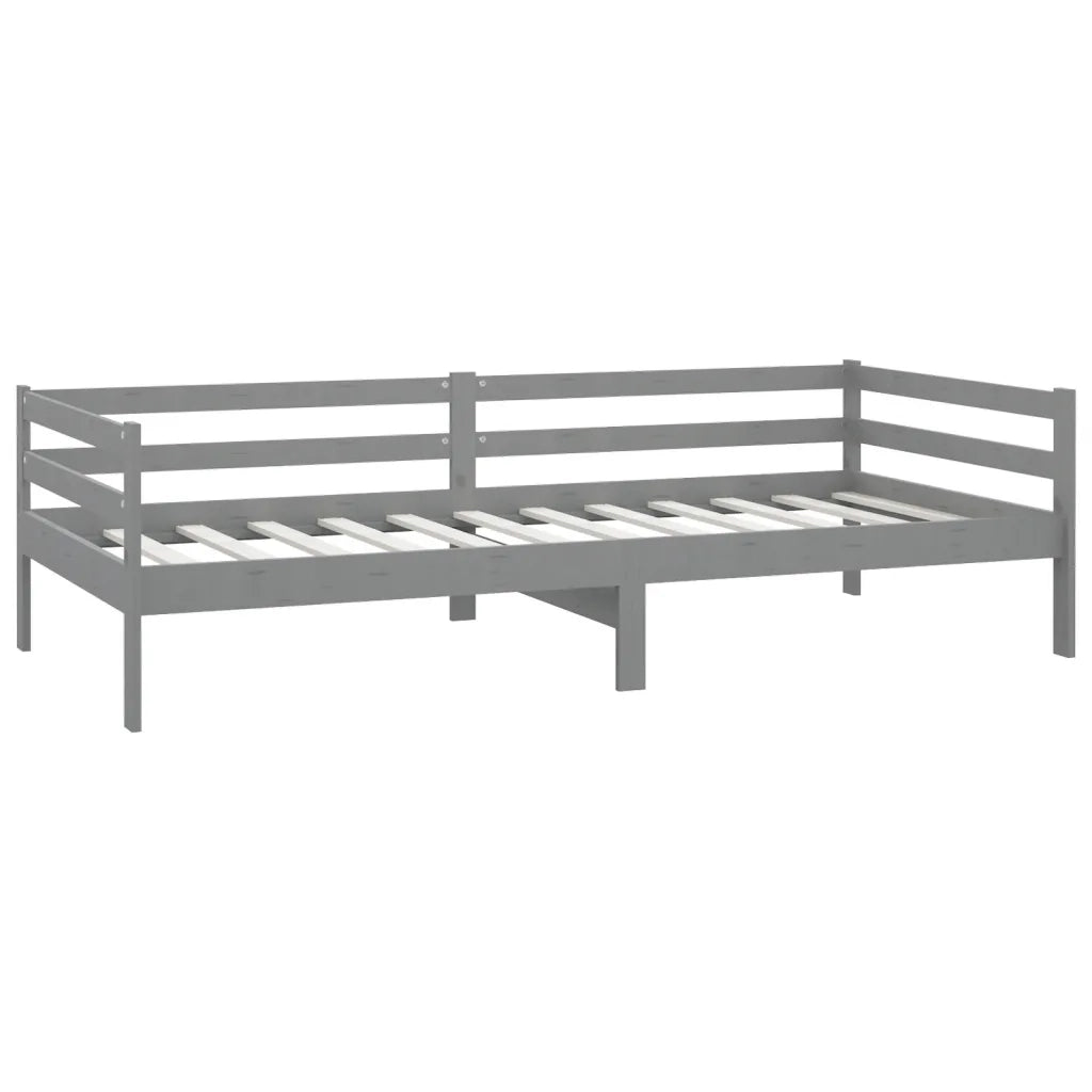 Divano Letto con Materasso-Sofa Letto-Daybed 90x200 cm Grigio in Legno di Pino 235863