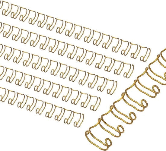 Fili metallici a doppia lama adesivi - 100 pezzi - 6 mm - capacità 20 vel 3:1 - 32 steli adesivi - dorato - articoli da ufficio