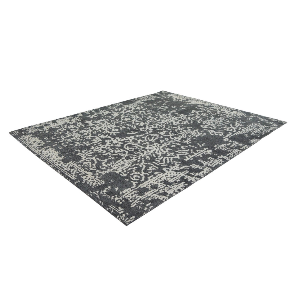 Tappeto vintage River 120 in cotone jacquard grigio antracite