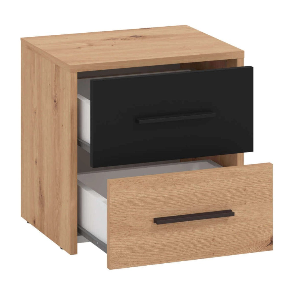 comodino due cassetti moderno minimal in legno cm 42x33 2x42 1 h - TIMBER