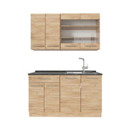 Cucina monoblocco Fame-Line Rovere dorato/Rovere dorato 140 cm, PL Antracite Vicco