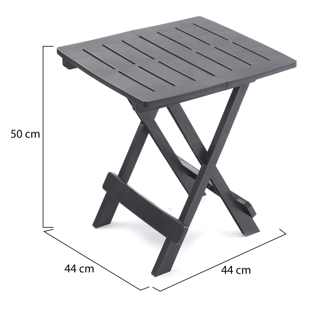 Elpino, Tavolo da Esterno 2 Posti Made in Italy, 44x44x50h cm Nero Antracite
