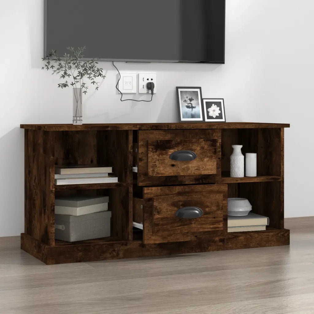 Mobile Porta TV-Mobile per TV-Credenza TV Rovere Fumo 99,5x35,5x48cm in Legno Multistrato