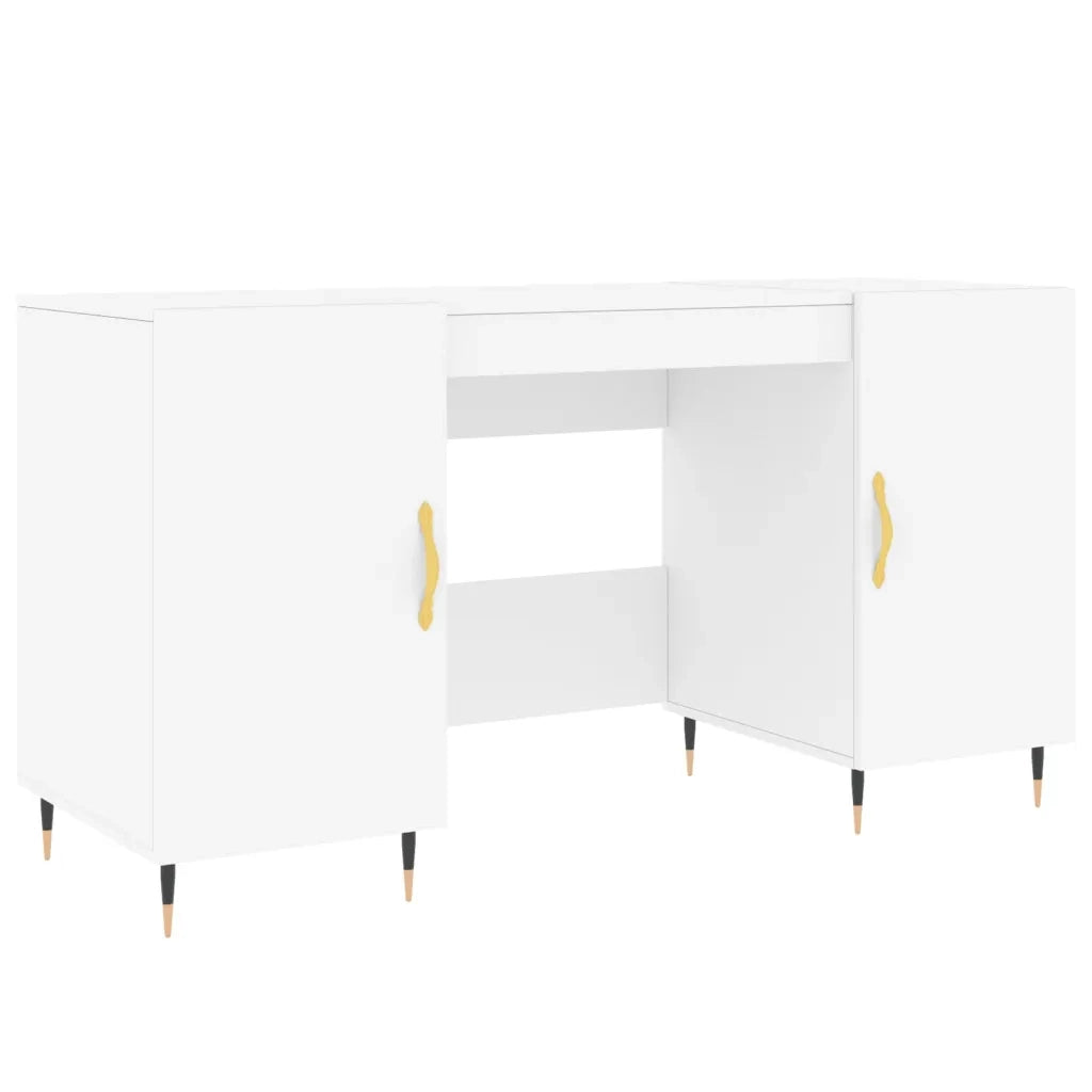 Scrivania Bianca 140x50x75 cm in Legno Multistrato 829524