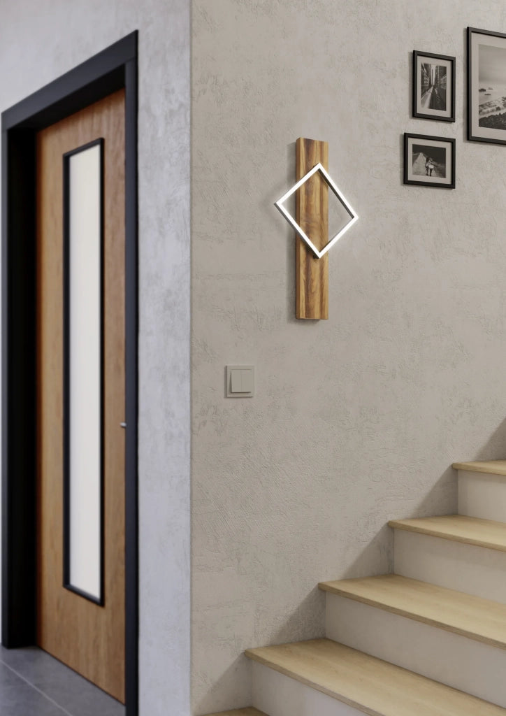 Applique Rustica Country Boyal Metallo Nero Plastiche Bianche Led 13W 1750Lm