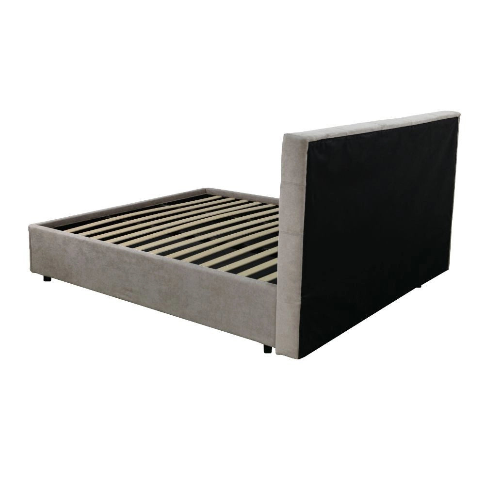 Letto singolo con contenitore Ascoli 102x210x124H tessuto Enjoy tortora