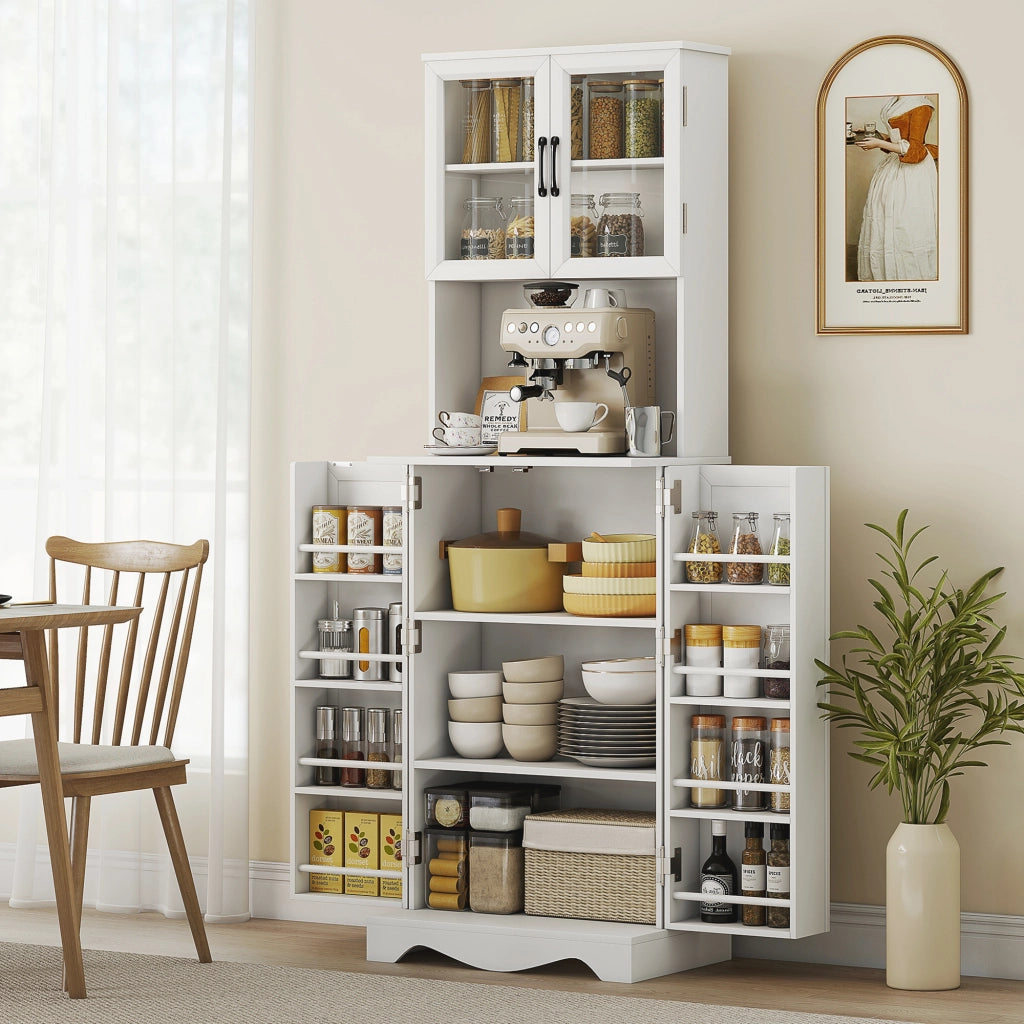 Armadio da cucina con ripiani e ante ¨C zephmum ¨C bianco 60x39.5x179.6 cm