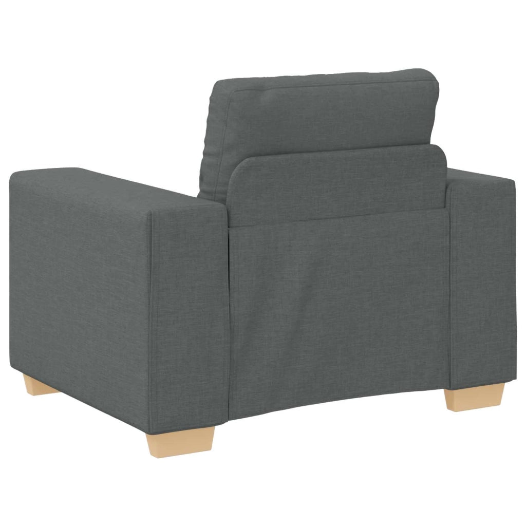 Divano 3 pcs Grigio scuro 221 x 80 x 80 cm Tessuto misto lino 3324629