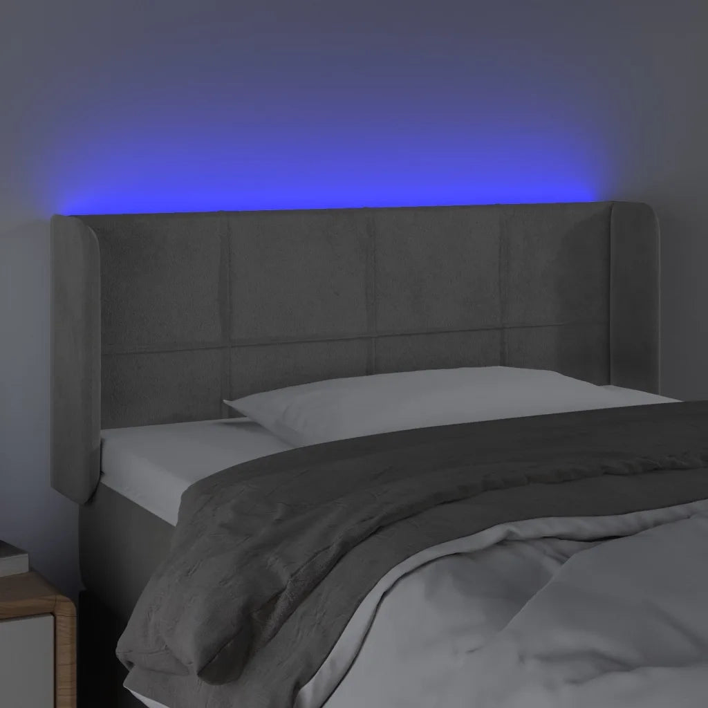 Testiera a LED Grigio Chiaro 83x16x78/88 cm in Velluto cod mxl 46704