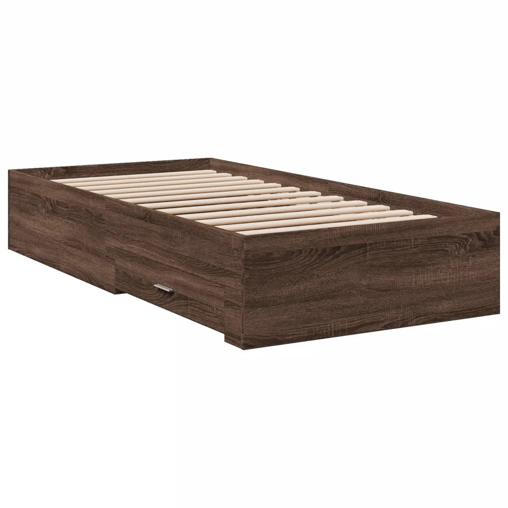 Giroletto Cassetti Rovere Marrone 100x200 cm Legno Multistrato 3280425