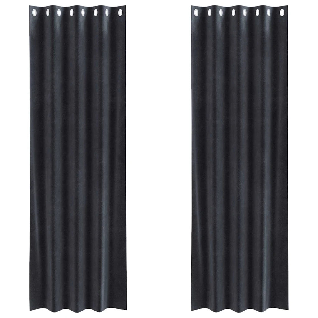 Tende oscuranti 2 pcs Grigio scuro 140 x 225 cm Velluto 4107225
