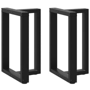 Gambe per tavolo da pranzo a forma di T 2 pz nere 50x35x(72-73) cm in acciaio