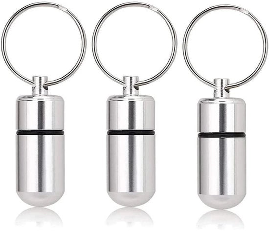 Porta medicinali portatile - 3 pezzi - 4,8 x 1,4 cm - acqua resistente - per medicinali e piccoli oggetti