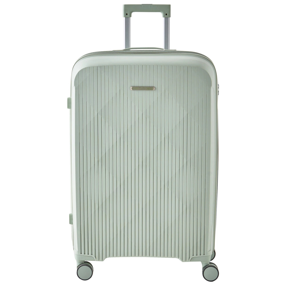 Set di 3 valigie rigide verde chiaro Materiale sintetico Lucchetto TSA in ferro Ruote silenziose Cerniera antifurto 3 misure stile Moderno