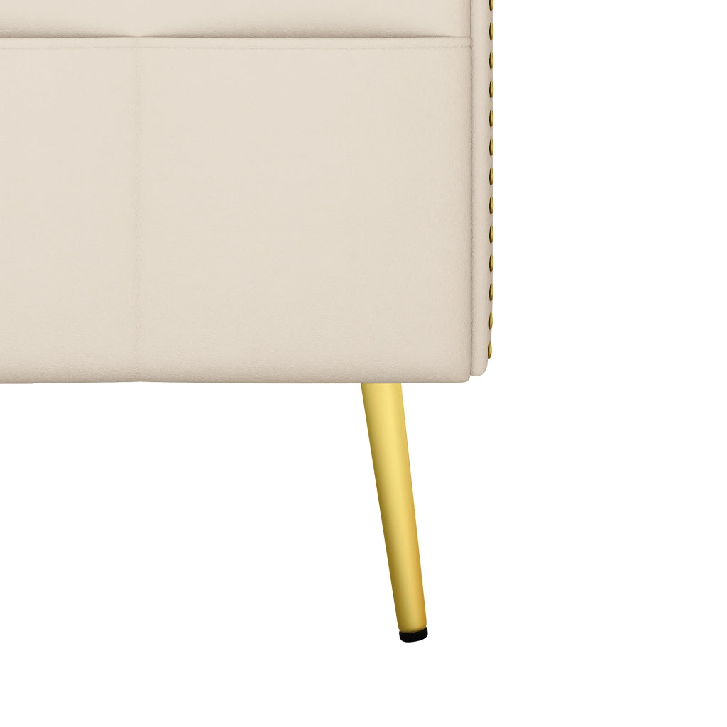 Divano Letto 2 Posti con Schienale Regolabile, Portabicchieri e Tasche Laterali in Velluto Beige 175 × 80 × 73,5 cm