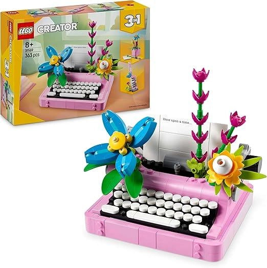 LEGO Creator 3 in 1 Macchina da Scrivere con Fiori Giocattolo - Si Trasforma in Keytar o in Vaso, Modellini da Costruire