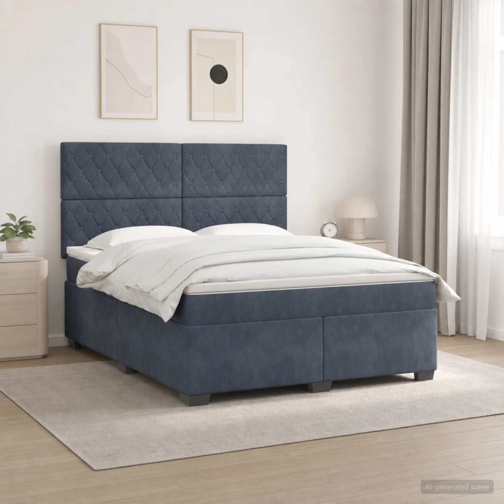 Letto box spring con materasso Grigio Scuro 180 x 200 cm 3455151