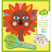 Creare con gli adesvi,Parrucchiere, con forbici incluse,Djeco,Eta 3-6 anni