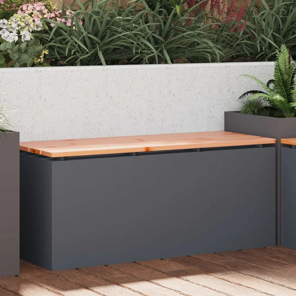 Panchina da giardino Antracite 100 x 40 x 43 cm Acciaio 874907