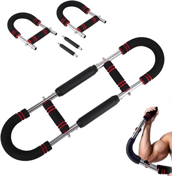 Allenamento del petto portatile - Resistente - Adattabile - 2 maniglie - Corda in acciaio