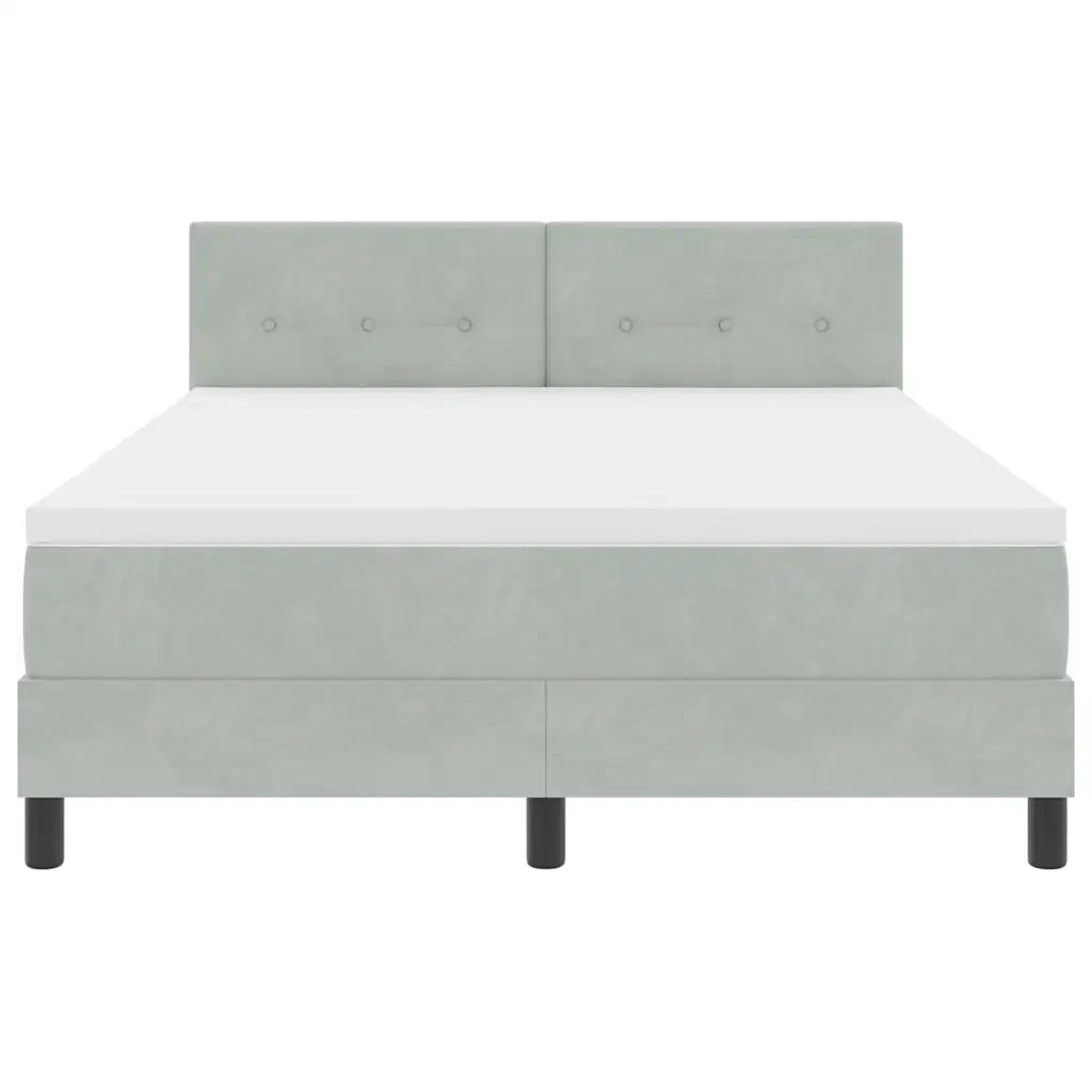 Letto a Sorgente LED con led Grigio chiaro 140 x 200 cm Velluto 3342656
