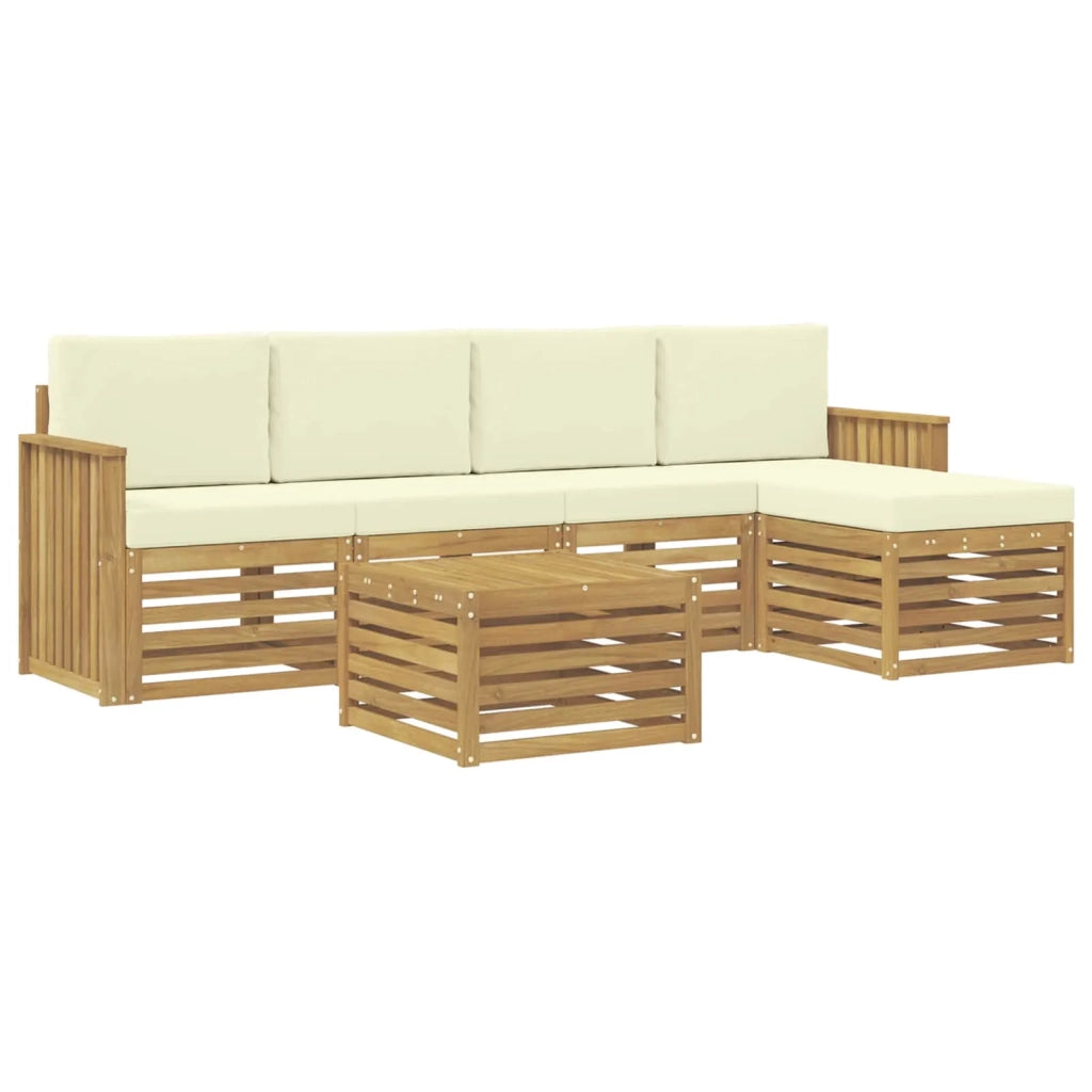 Set di divani da esterno 6 pcs Bianco e Crema 59 x 59 x 37 cm 3391710