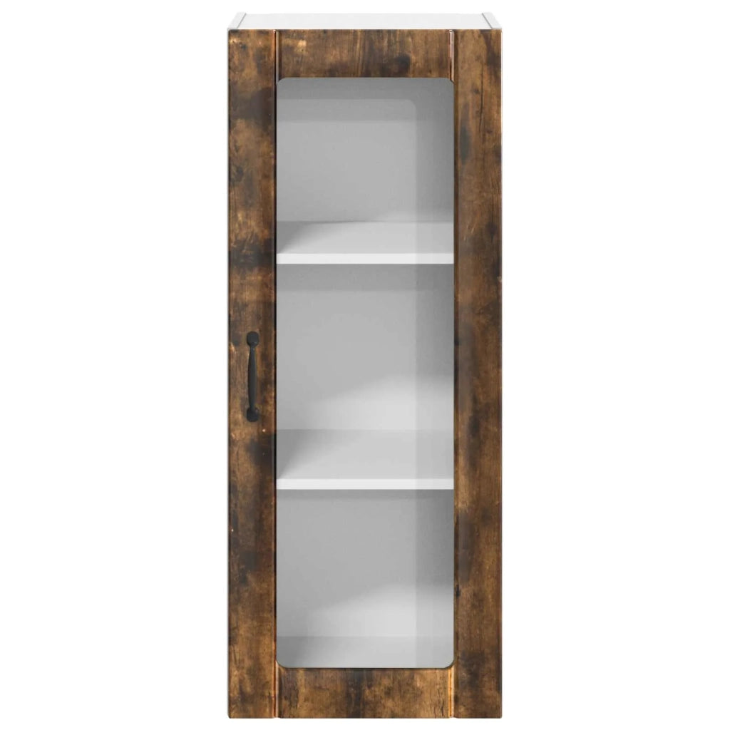 Pensile da cucina | Mobile in vetro da parete LUCCA Rovere Fumo 40 x 31 x 100 cm