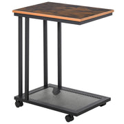 Tavolino con Ruote ¨C zephmum ¨C Naturale e Nero 51x36x65 cm