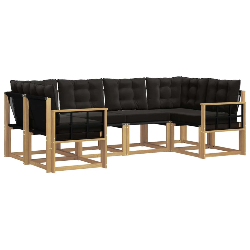 Set di divani da esterno con cuscino 6 pcs Bianco e Nero 3389818