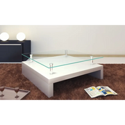 Tavolino da Caffè con Ripiano in Vetro Bianco 60697