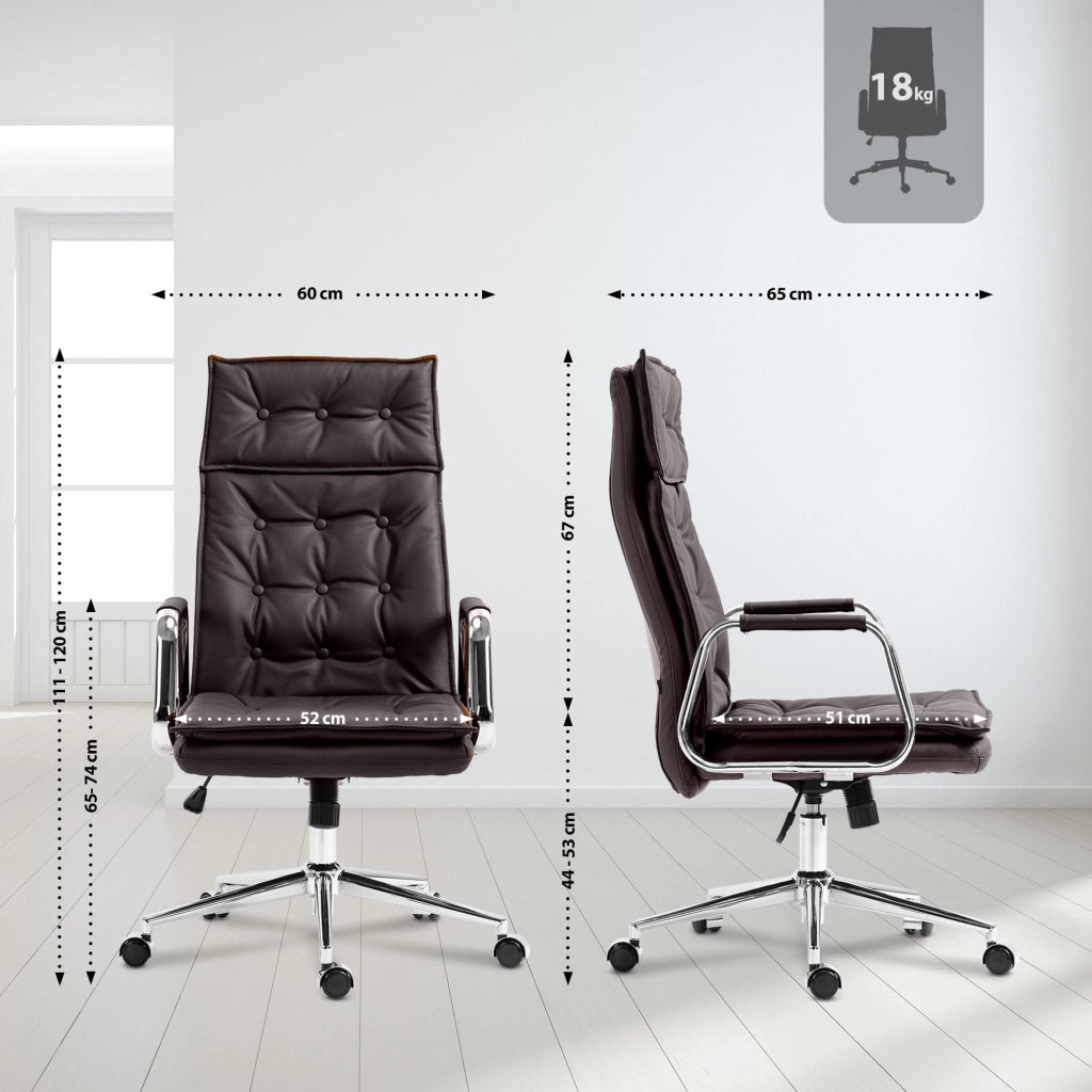 Sedia da ufficio Sotira in vera pelle 4